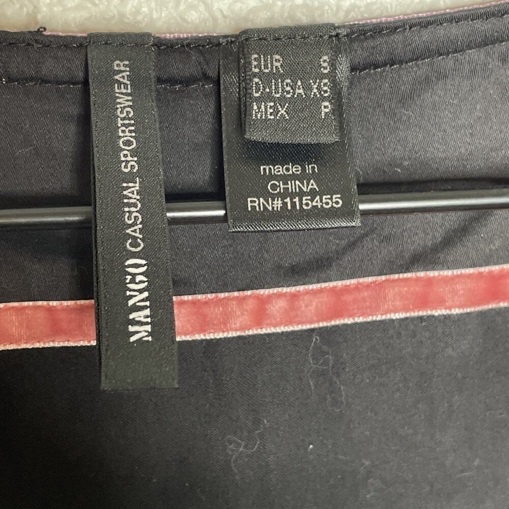 Mango MNG Black Tiered Long Sleeve Ribbon Dress Size XS - Picture 3 of 9